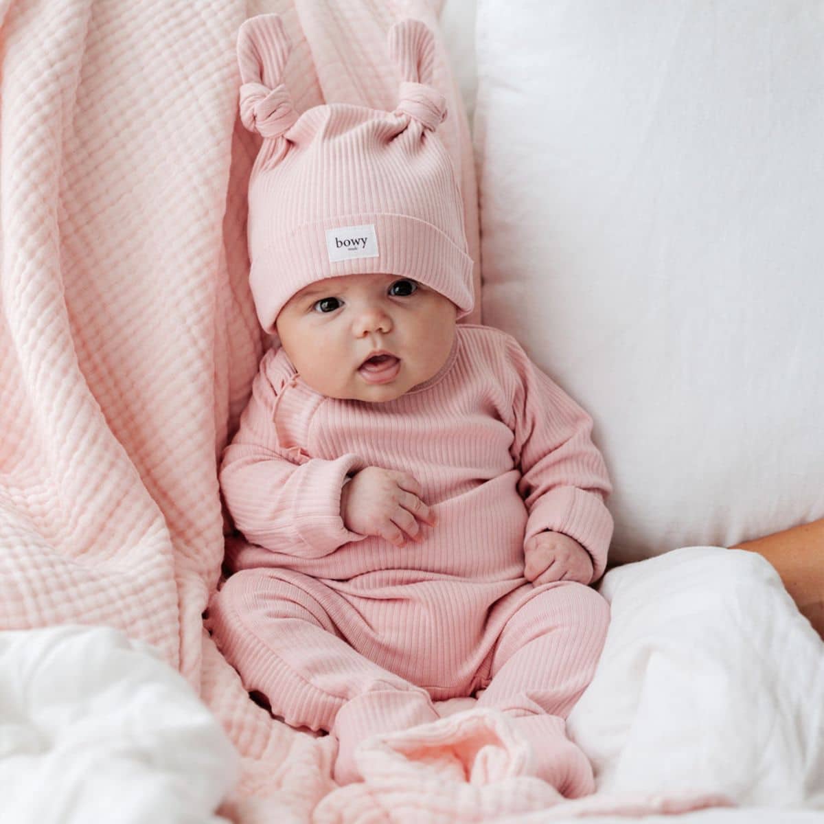 Bowy Made Muslin Bubble Blanket - Blush Pink