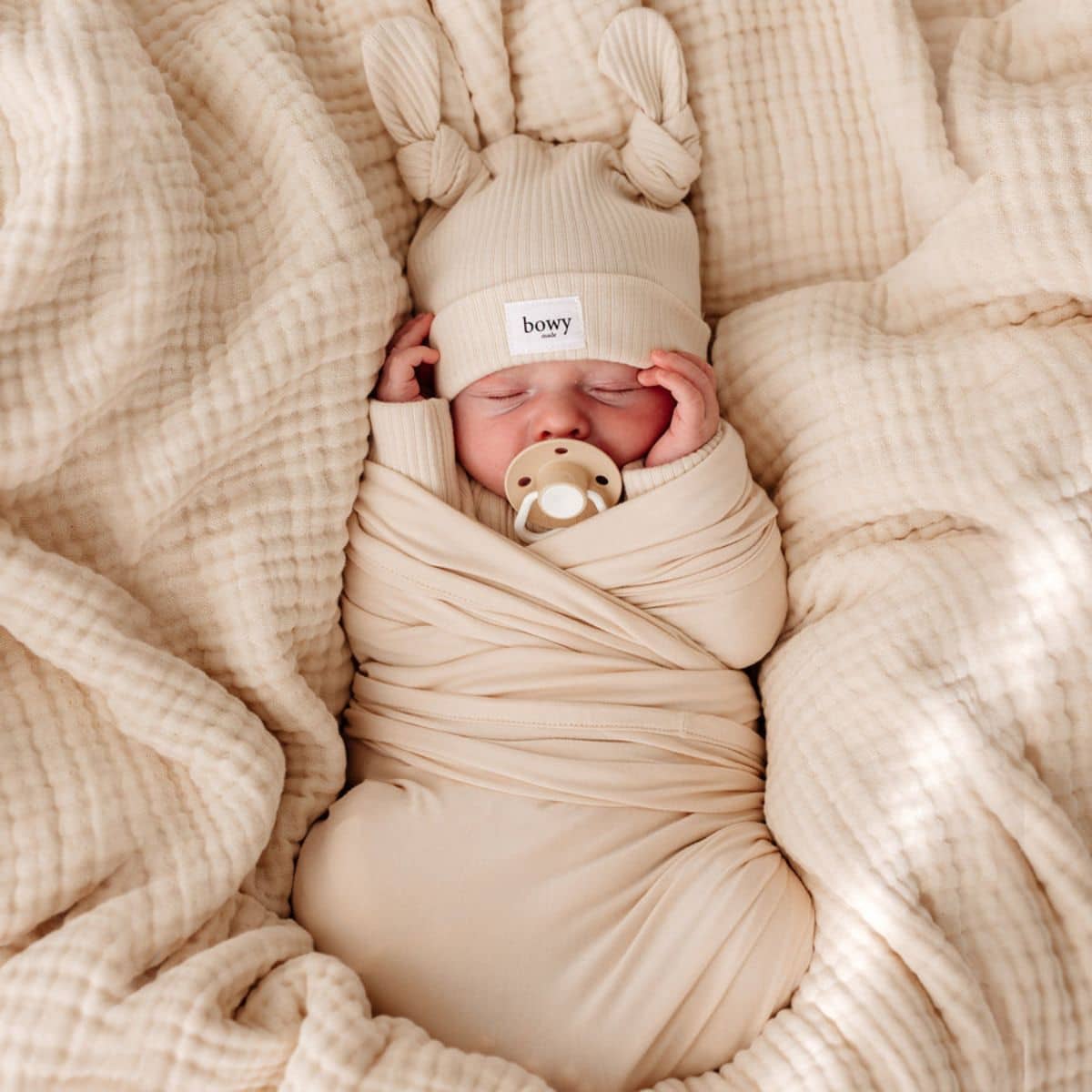Bowy Made Muslin Bubble Blanket - Cream