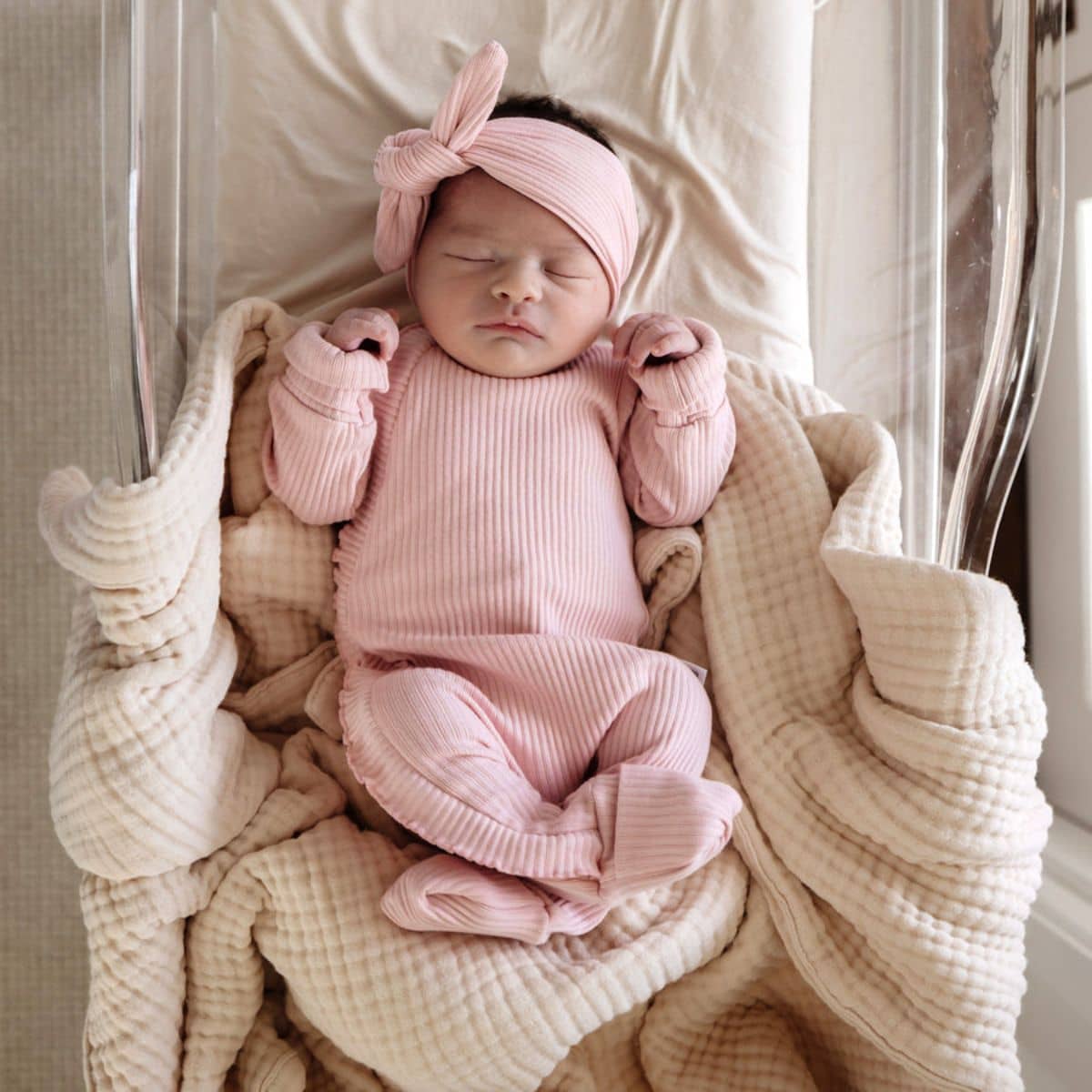 Bowy Made Muslin Bubble Blanket - Cream