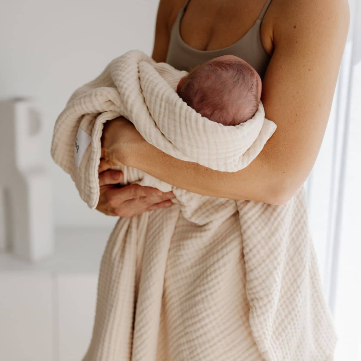 Bowy Made Muslin Bubble Blanket - Cream