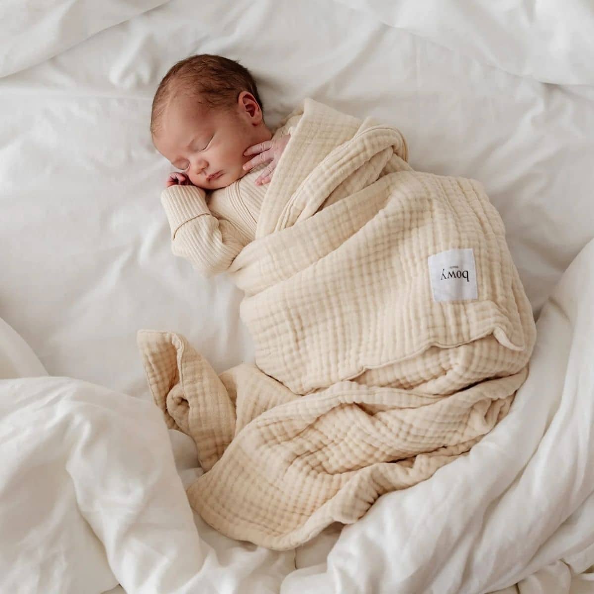 Bowy Made Muslin Bubble Blanket - Cream