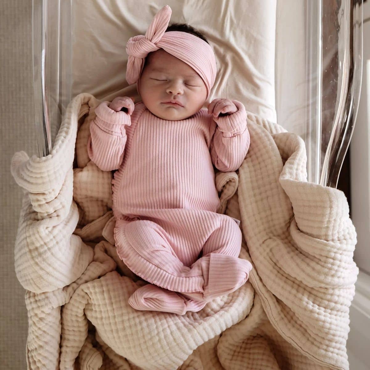 Bowy Made Muslin Bubble Blanket - Cream