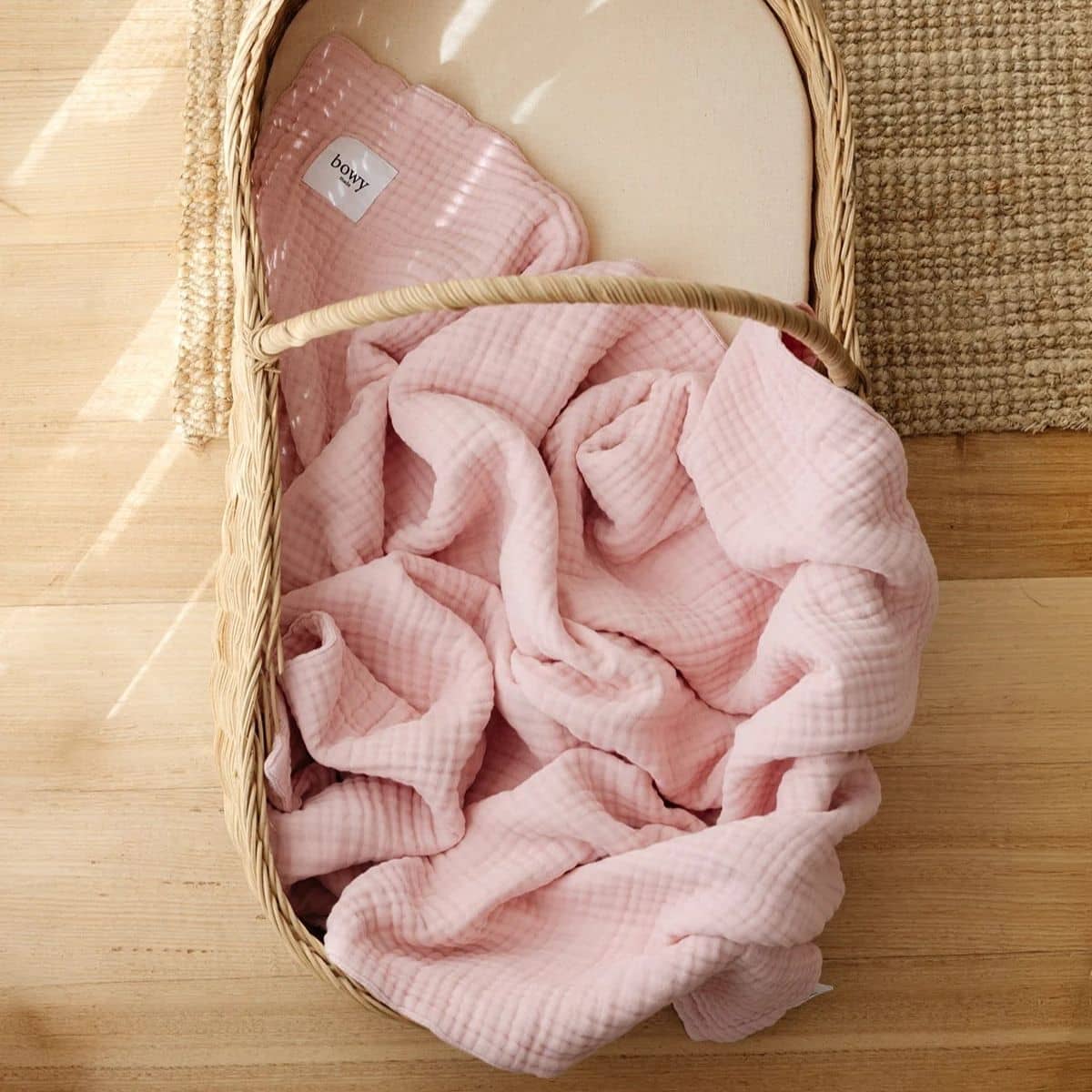 Bowy Made Muslin Bubble Blanket - Dusty Pink
