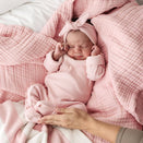 Bowy Made Muslin Bubble Blanket - Dusty Pink