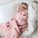 Bowy Made Muslin Bubble Blanket - Dusty Pink