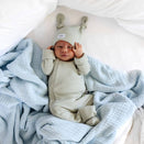 Bowy Made Ribbed Cotton Onesie - Clover