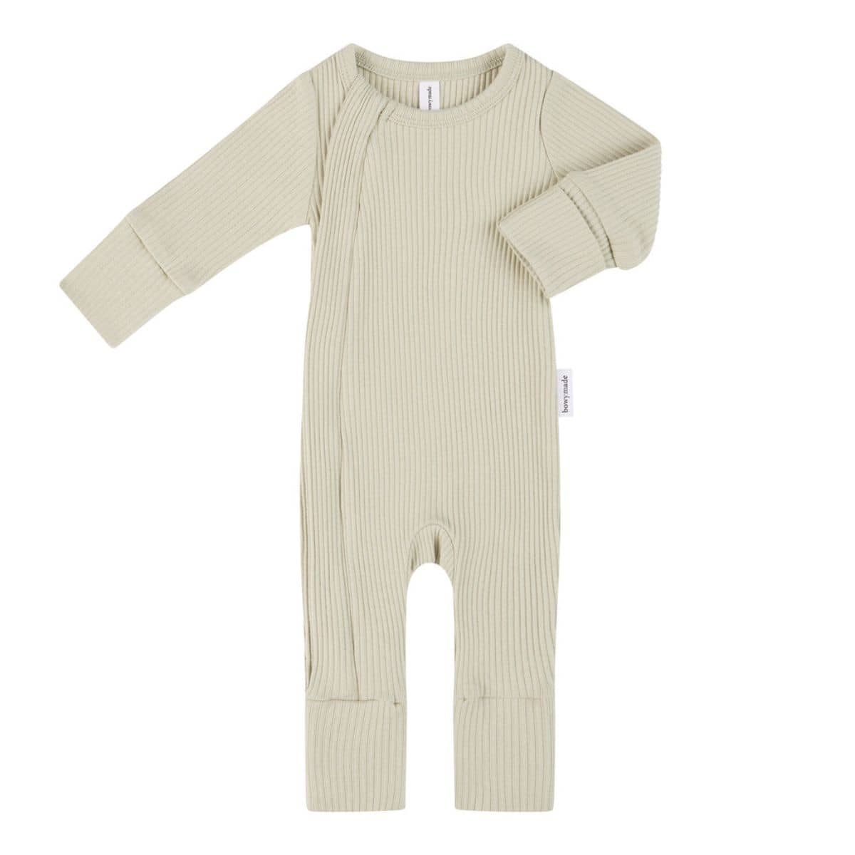 Bowy Made Ribbed Cotton Onesie - Clover