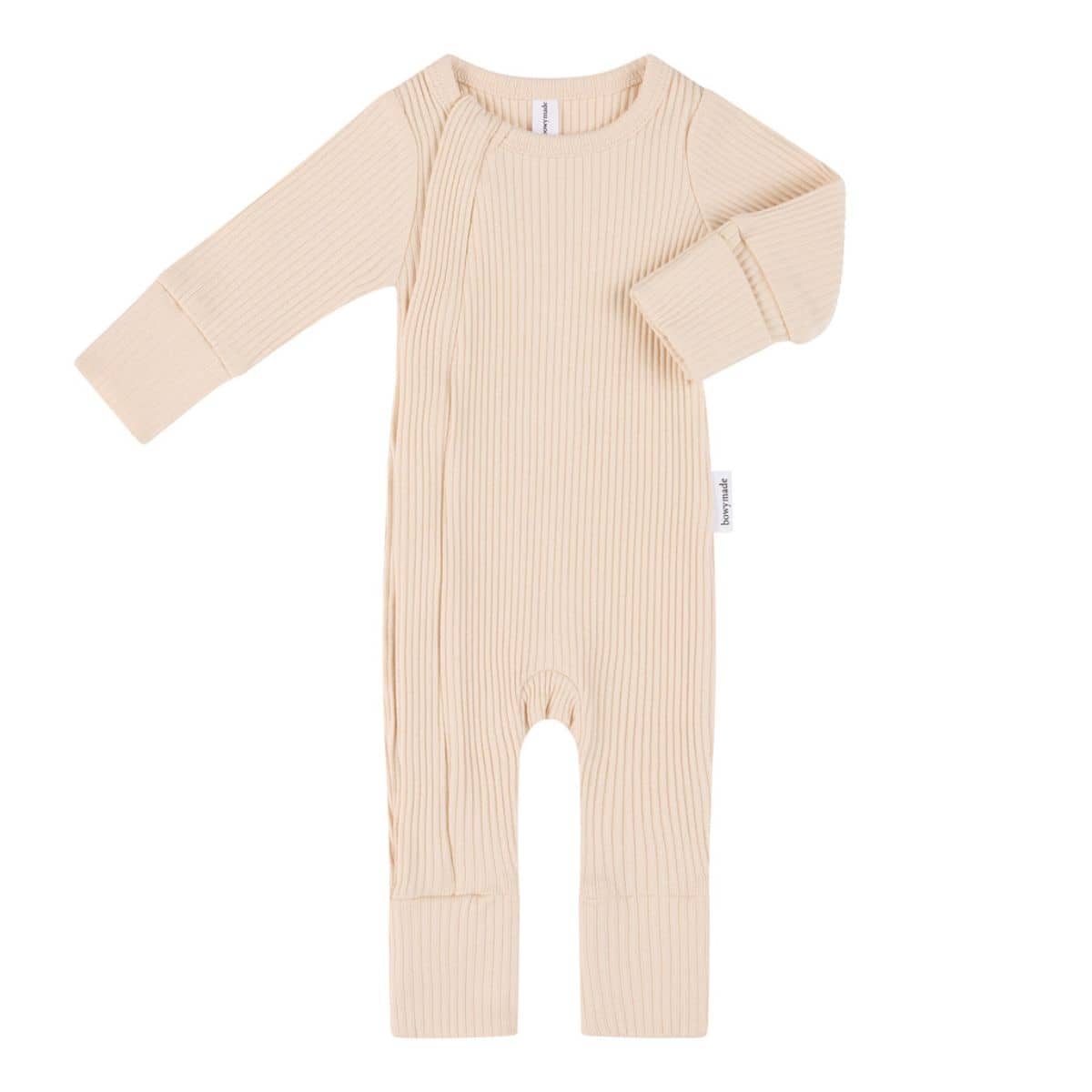 Bowy Made Ribbed Cotton Onesie - Cream