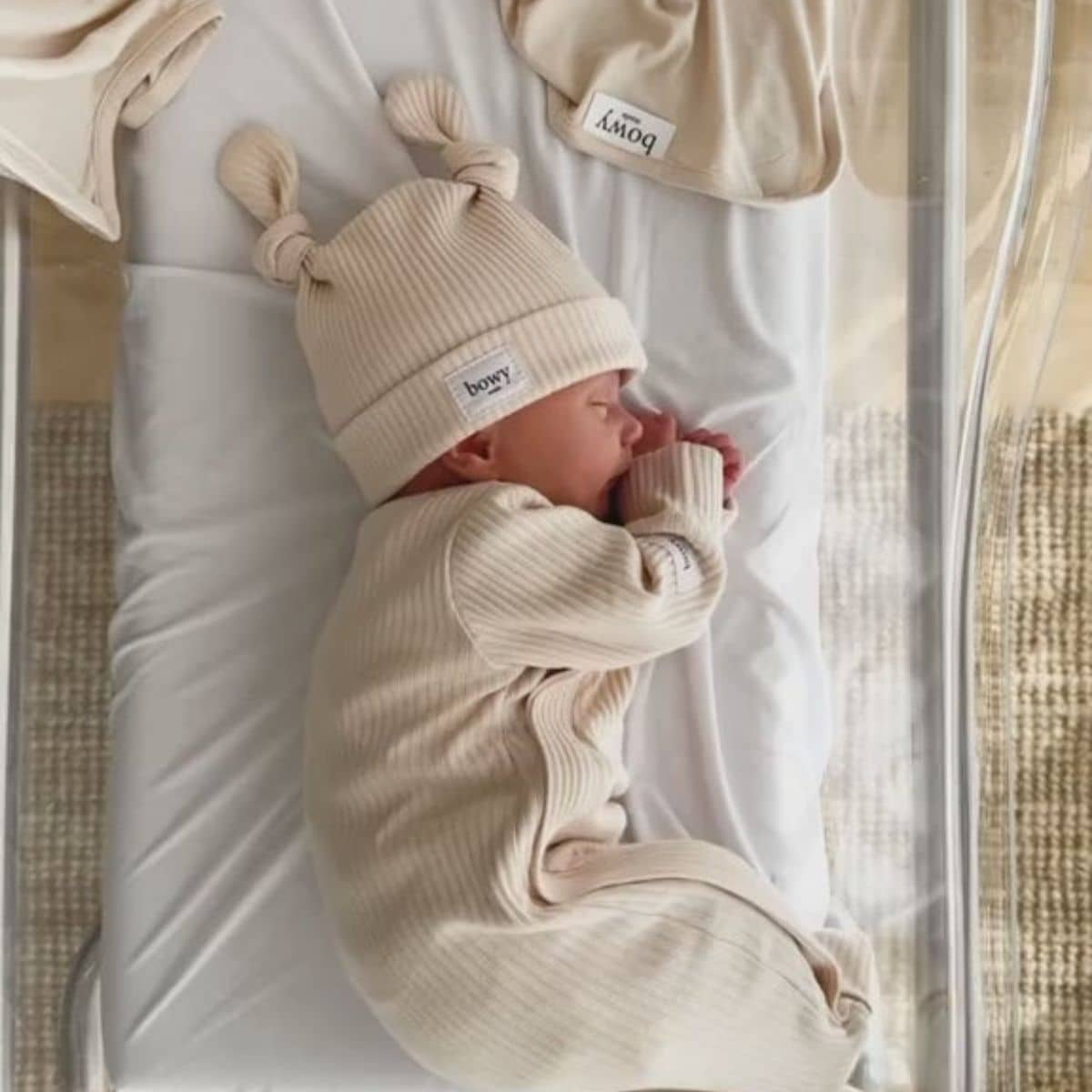 Bowy Made Ribbed Cotton Onesie - Cream