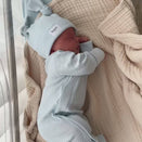 Bowy Made Ribbed Cotton Onesie - Powder Blue