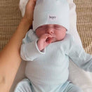 Bowy Made Ribbed Cotton Onesie - Powder Blue