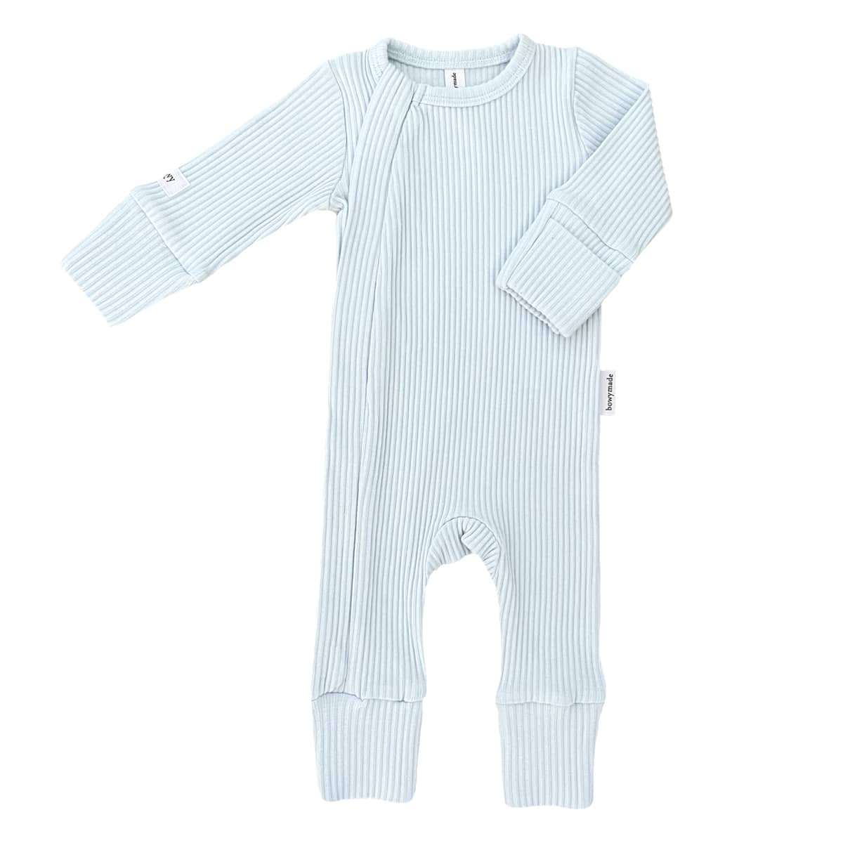 Bowy Made Ribbed Cotton Onesie - Powder Blue