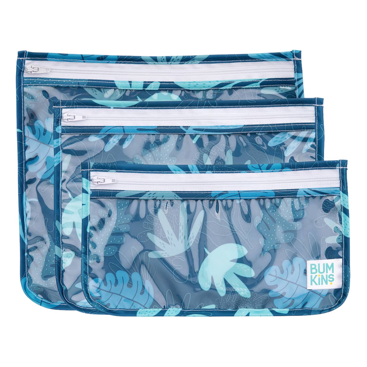 Bumkins Clear Travel Bags - Blue Tropic