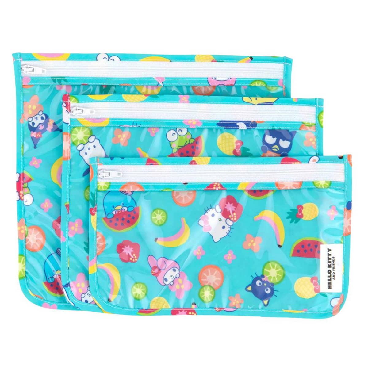 Bumkins Clear Travel Bags - Hello Kitty Fruit