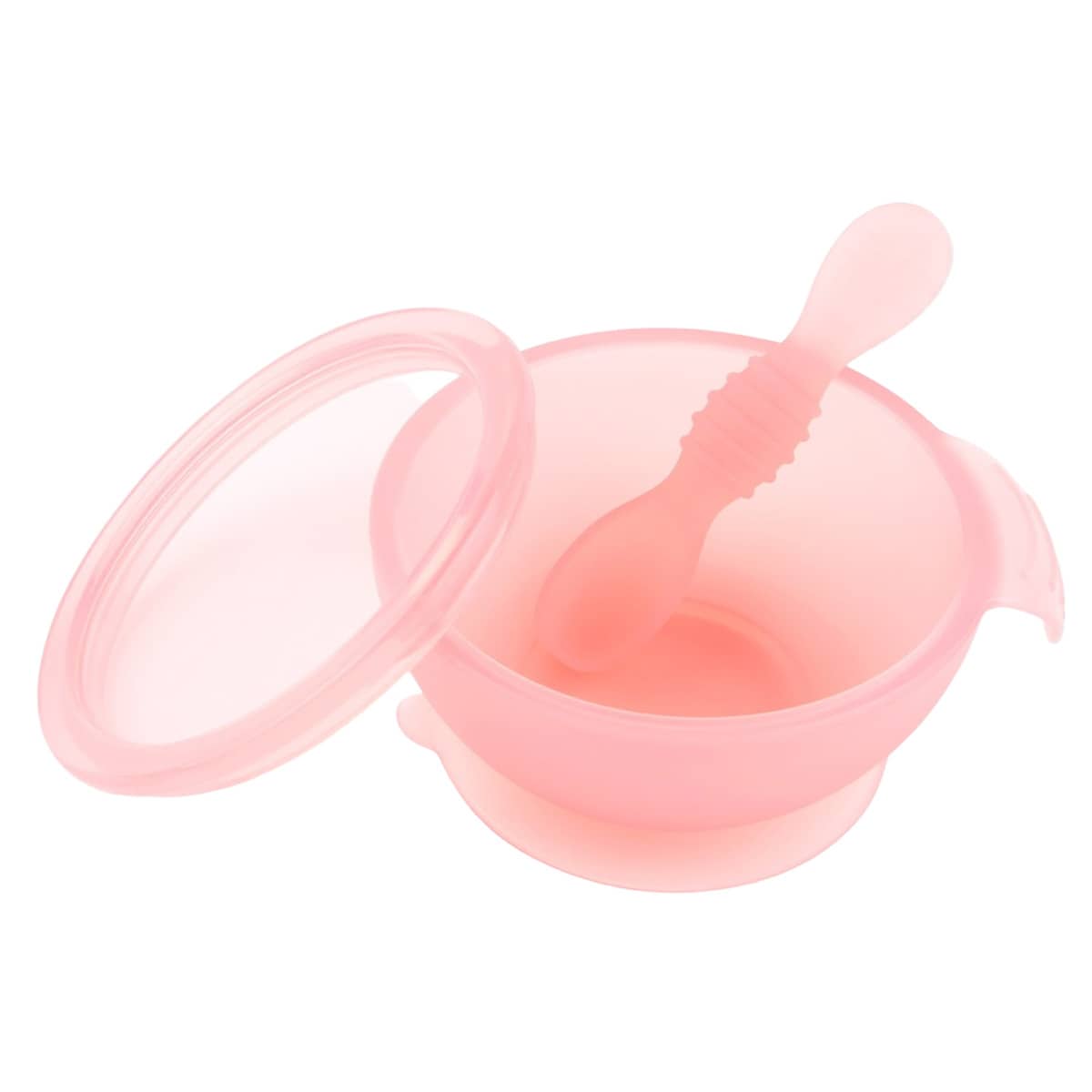 Bumkins Silicone First Feeding Set - Jelly Silicone - Pink