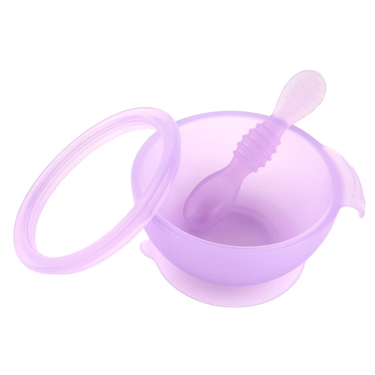 Bumkins Silicone First Feeding Set - Jelly Silicone - Purple