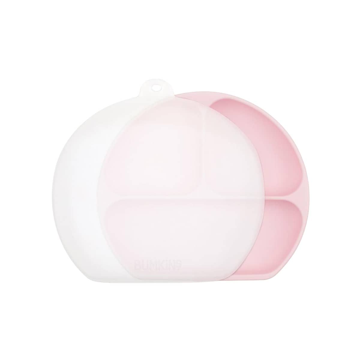 Bumkins Silicone Grip Dish with Lid - Pink