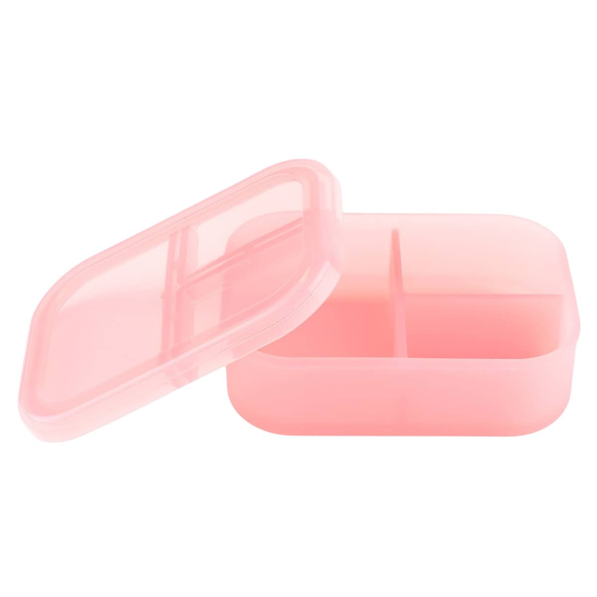 Bumkins Three Section Bento Box - Jelly Silicone - Pink