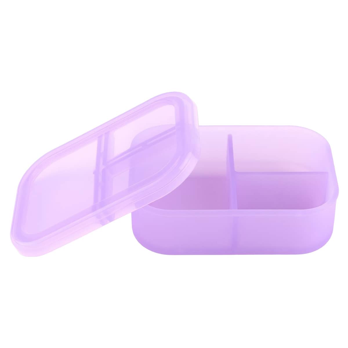 Bumkins Three Section Bento Box - Jelly Silicone - Purple