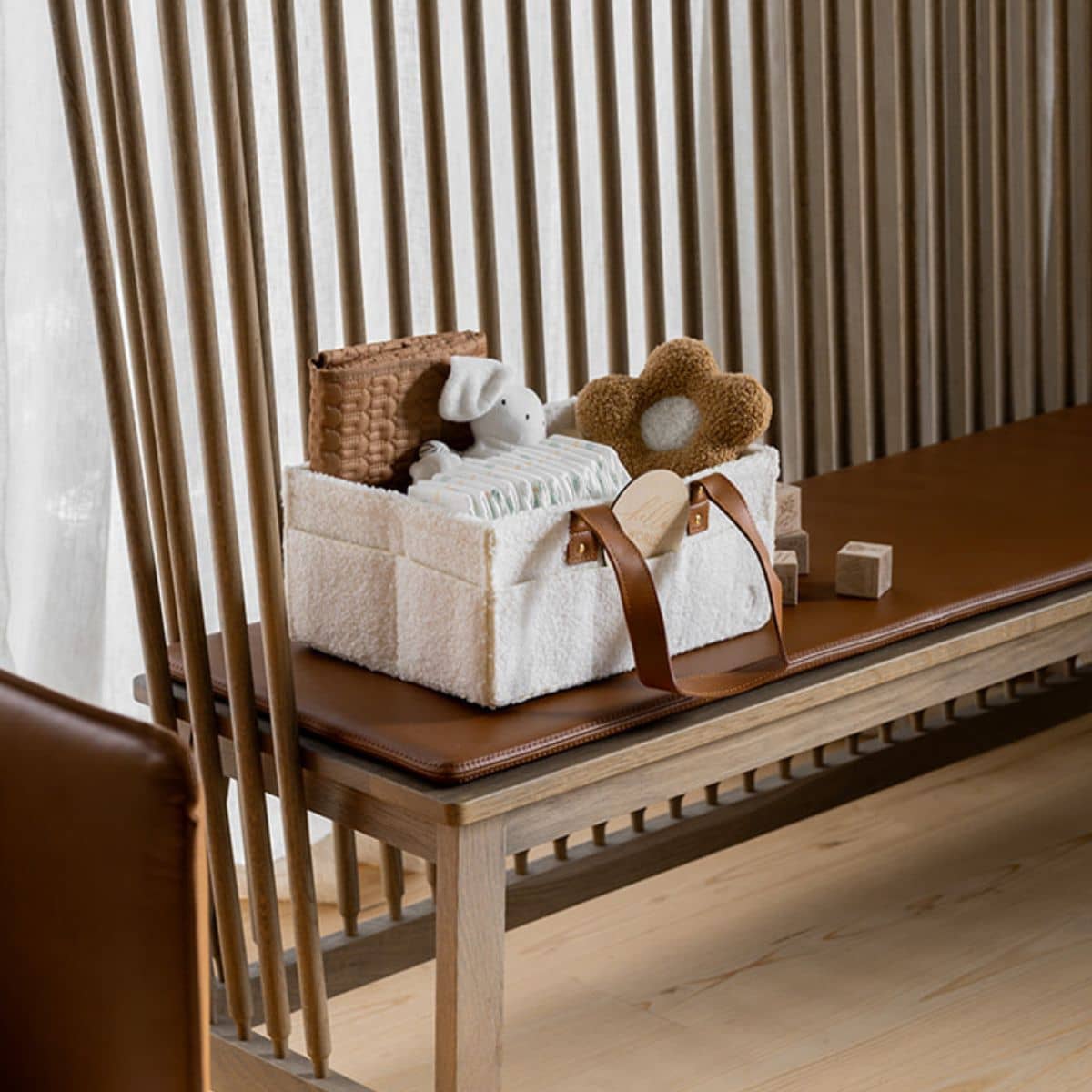 Bunnie Caddie Deluxe Mini Nappy Organiser - Teddy Cream