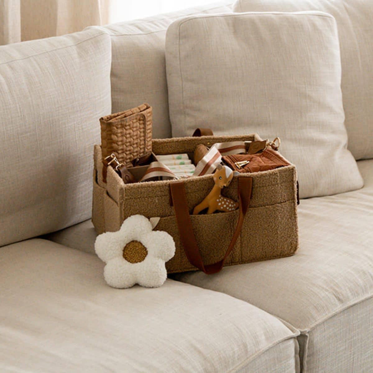 Bunnie Caddie Deluxe Mini Nappy Organiser - Teddy Tan