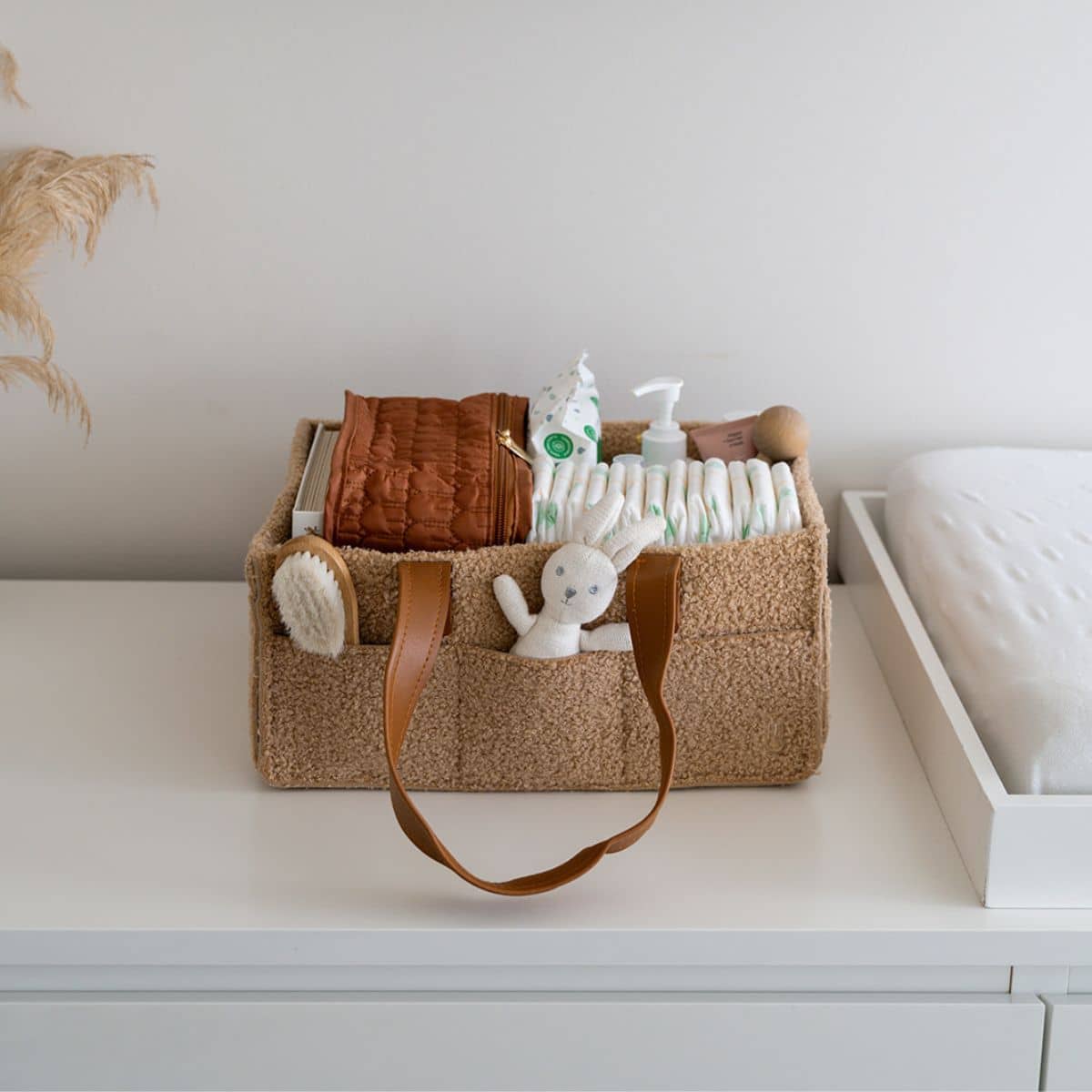 Bunnie Caddie Deluxe Mini Nappy Organiser - Teddy Tan