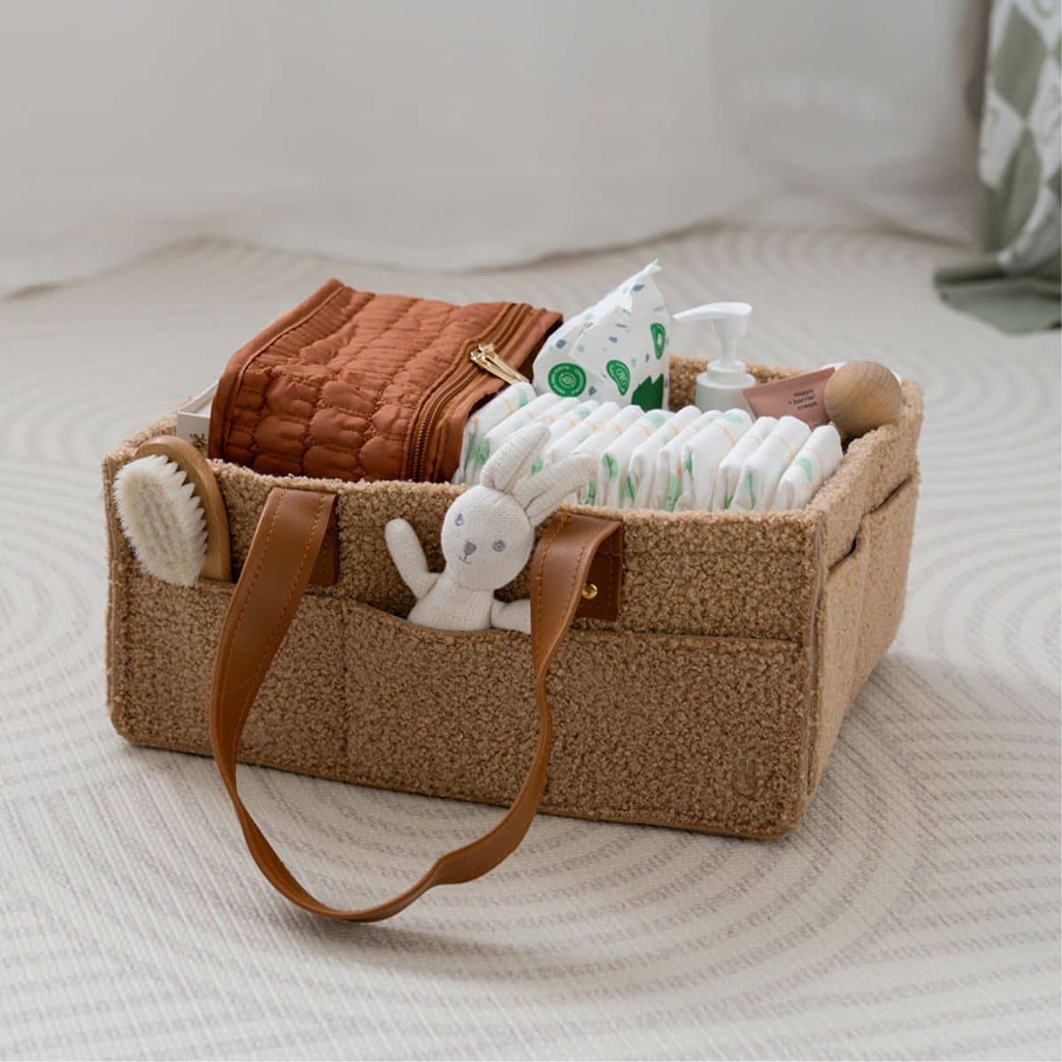 Bunnie Caddie Deluxe Mini Nappy Organiser - Teddy Tan