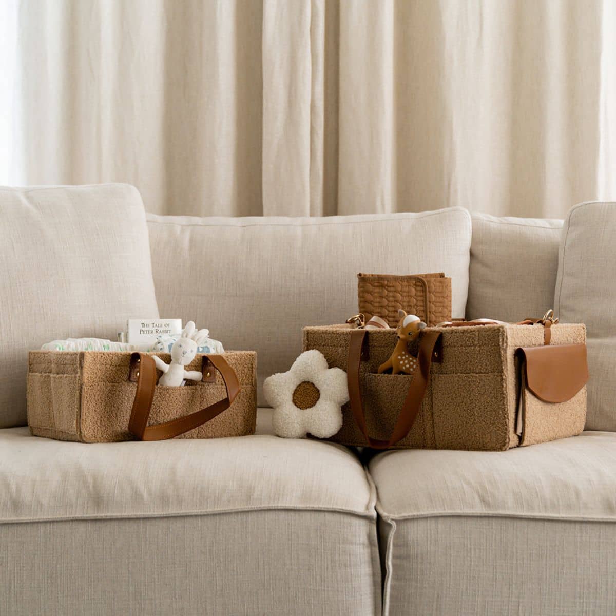 Bunnie Caddie Deluxe Mini Nappy Organiser - Teddy Tan