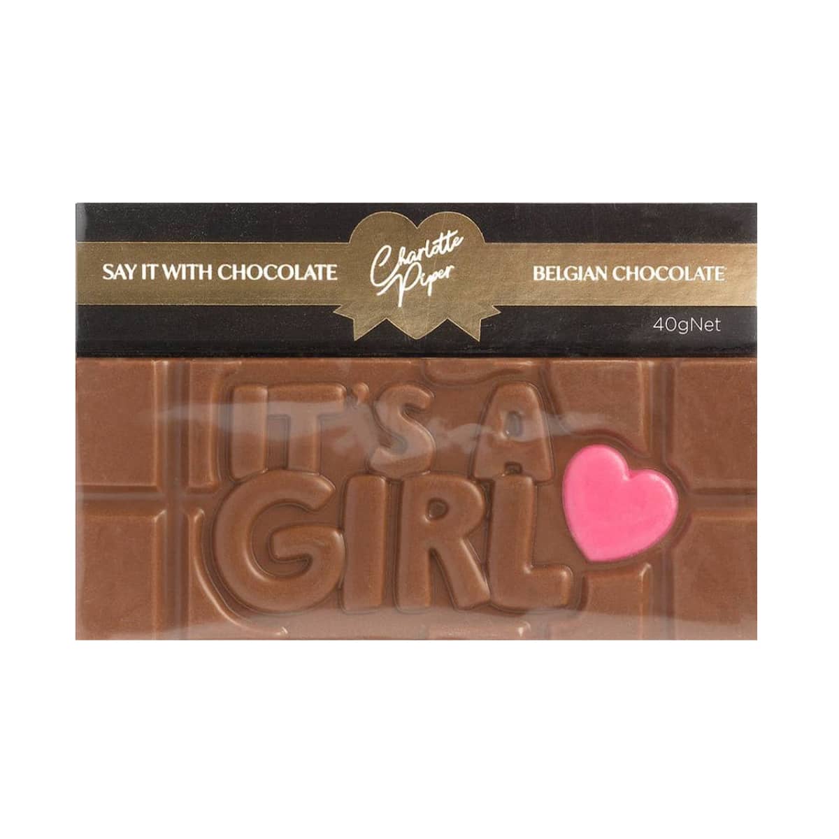 Charlotte Piper Milk Chocolate Bar - It's a Girl