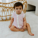 Confetti Kidz Breezy Knit Romper - Pink Coral