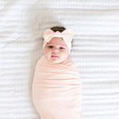 Copper Pearl Knit Swaddle Blanket - Blush