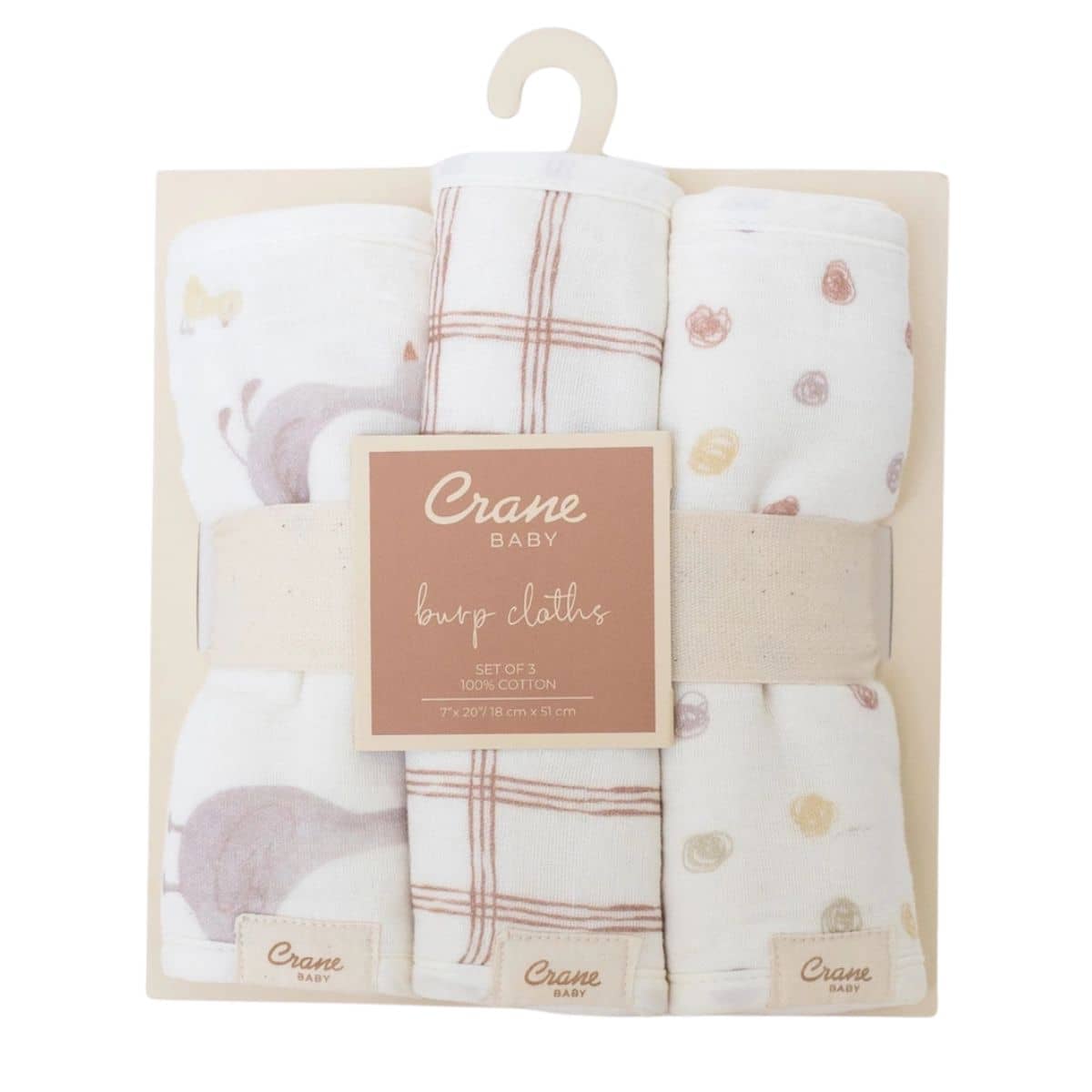Crane Baby Burp Cloths - Charlie Farmhouse Goose