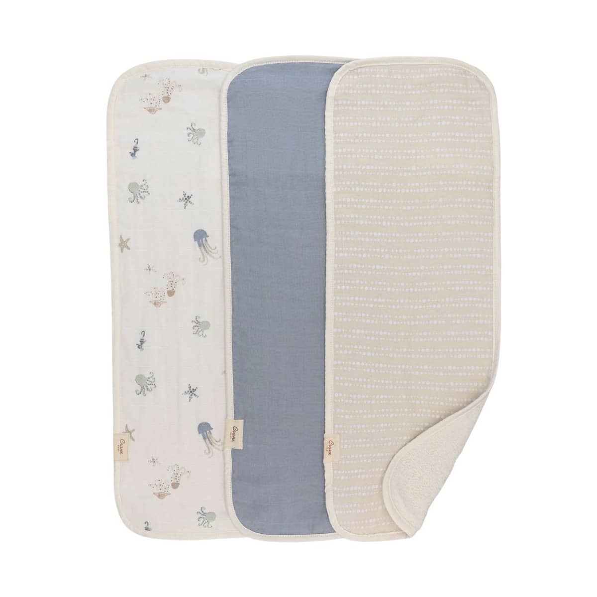 Crane Baby Burp Cloths - Cove Ocean