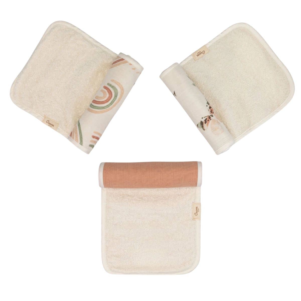 Crane Baby Burp Cloths - Parker Rainbow/Butterfly