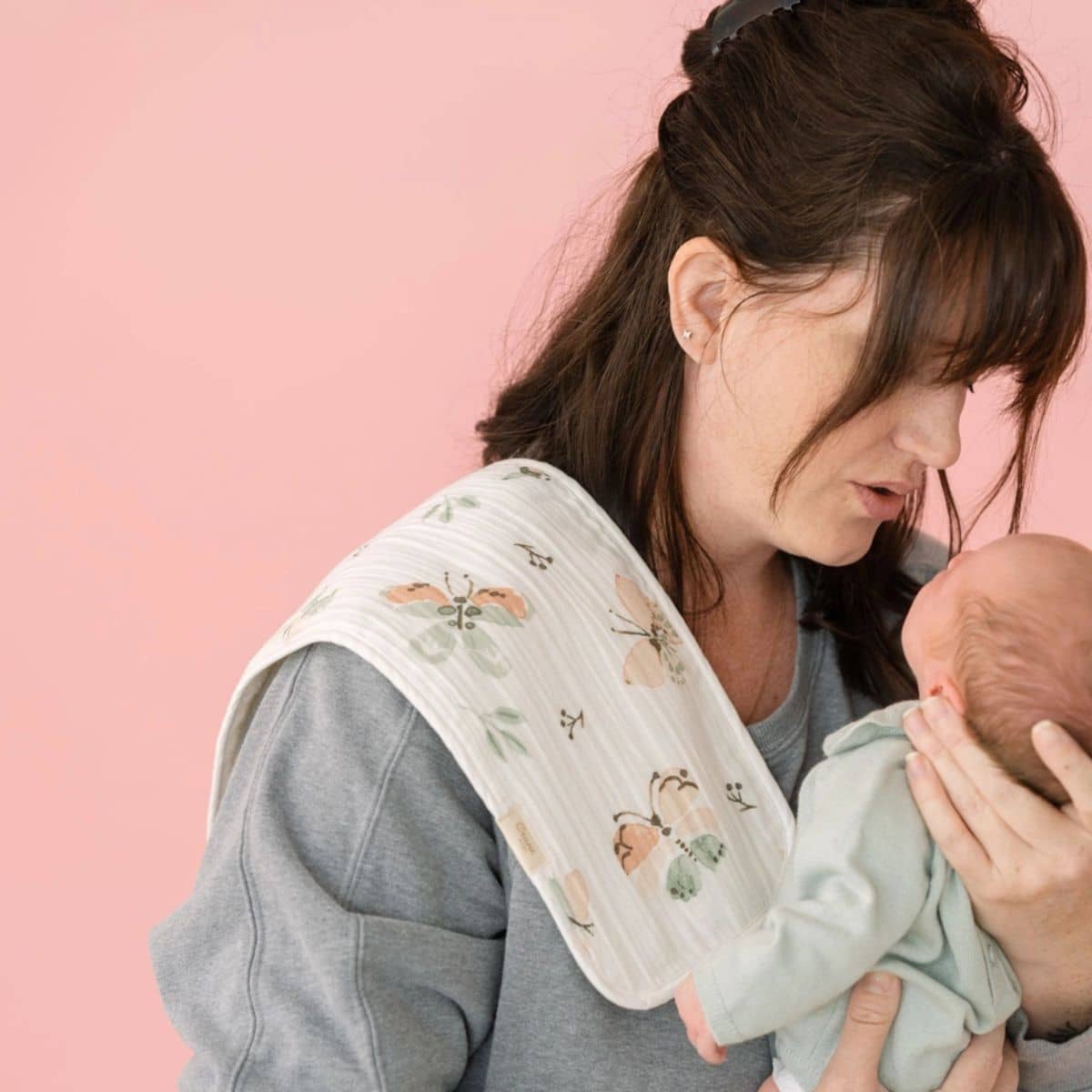 Crane Baby Burp Cloths - Parker Rainbow/Butterfly