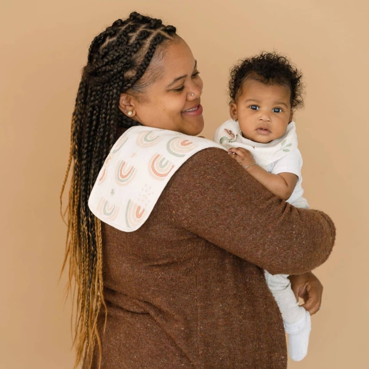 Crane Baby Burp Cloths - Parker Rainbow/Butterfly