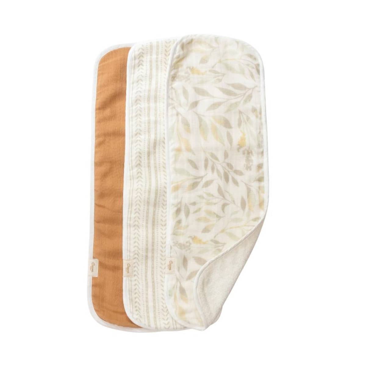 Crane Baby Burp Cloths - Willow + Solid