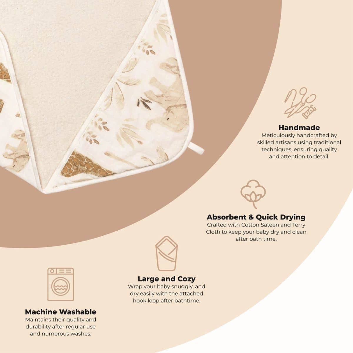 Crane Baby Hooded Towel - Kendi Safari Animal