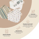 Crane Baby Muslin Bib Set - Charlie Farmhouse Tractor