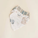 Crane Baby Muslin Bib Set - Charlie Farmhouse Tractor