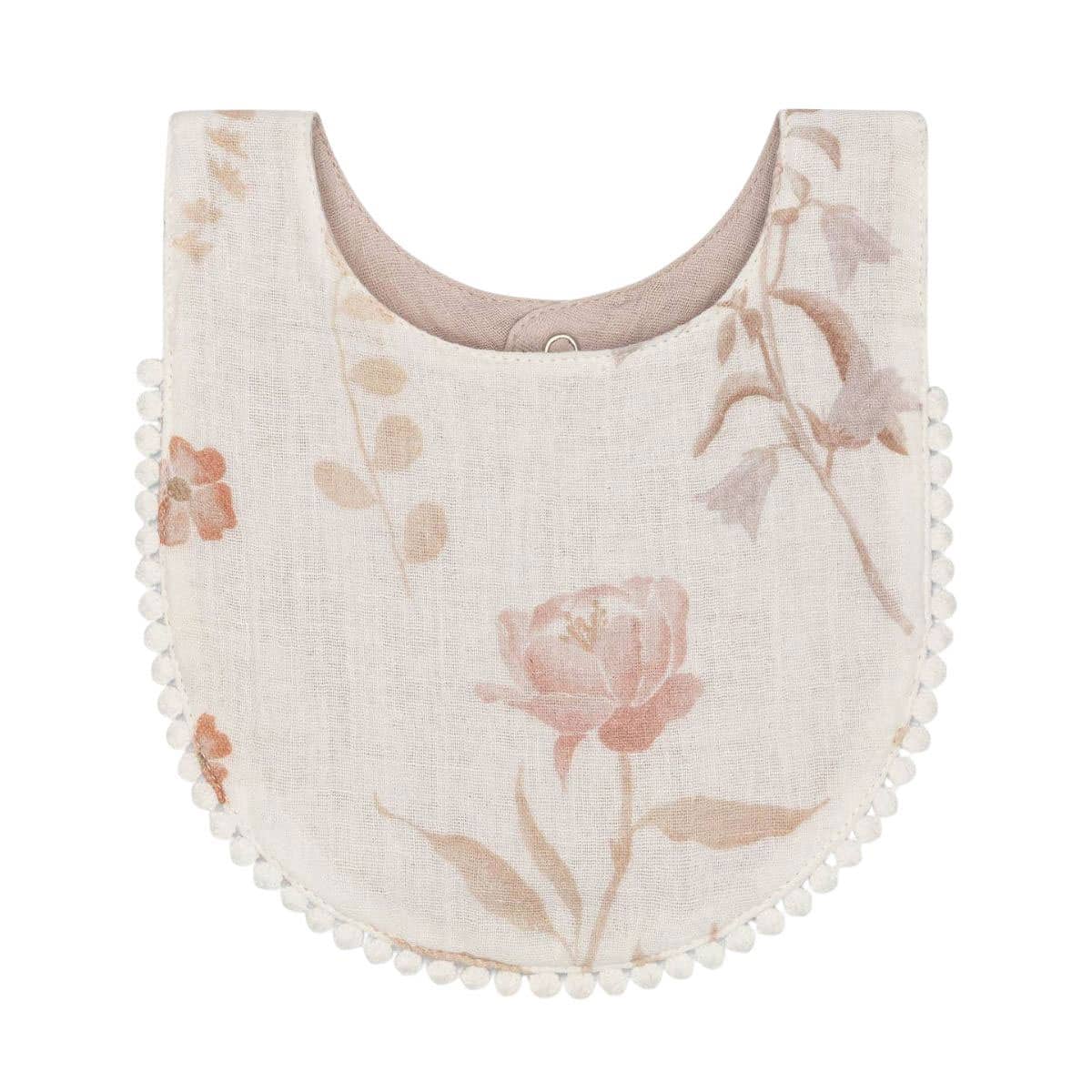 Crane Baby Muslin Bib Set - Violet Floral