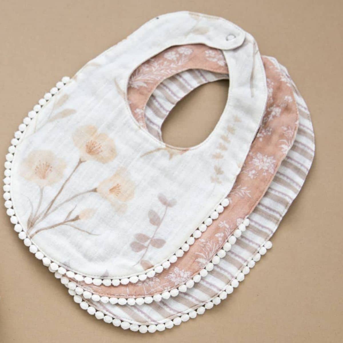 Crane Baby Muslin Bib Set - Violet Floral
