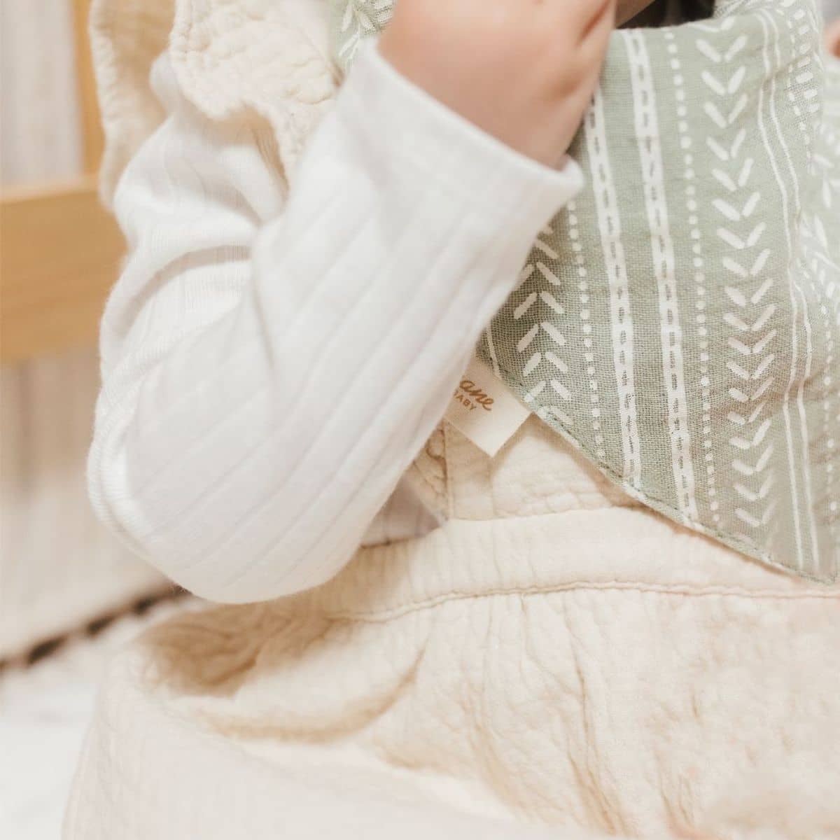 Crane Baby Muslin Bib Set - Willow