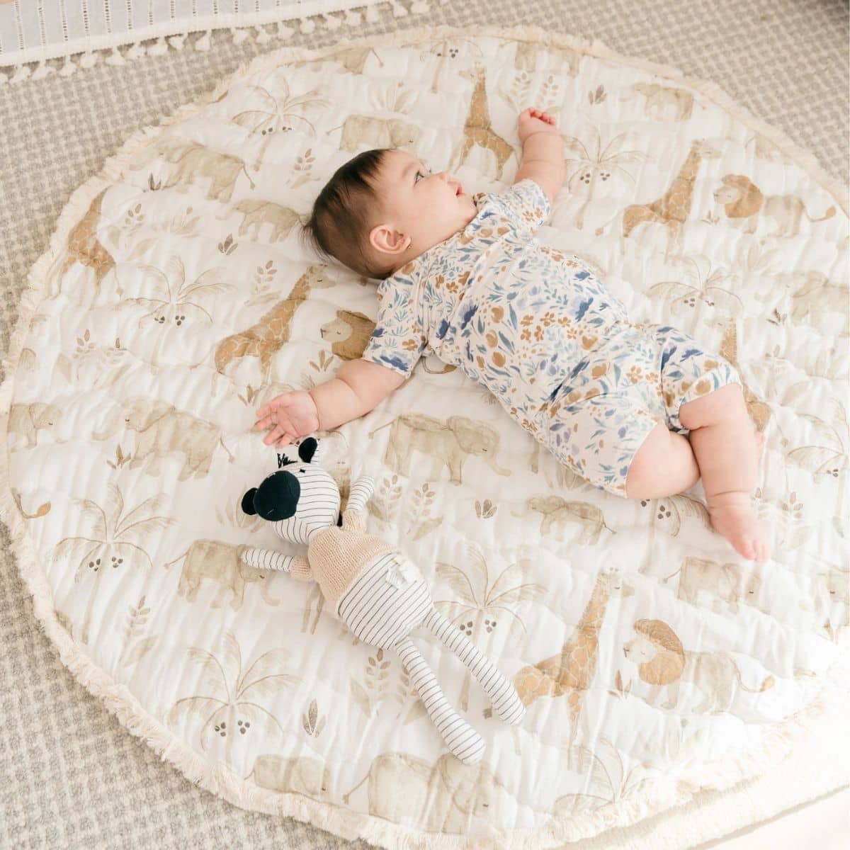 Crane Baby Quilted Baby Play Mat - Kendi
