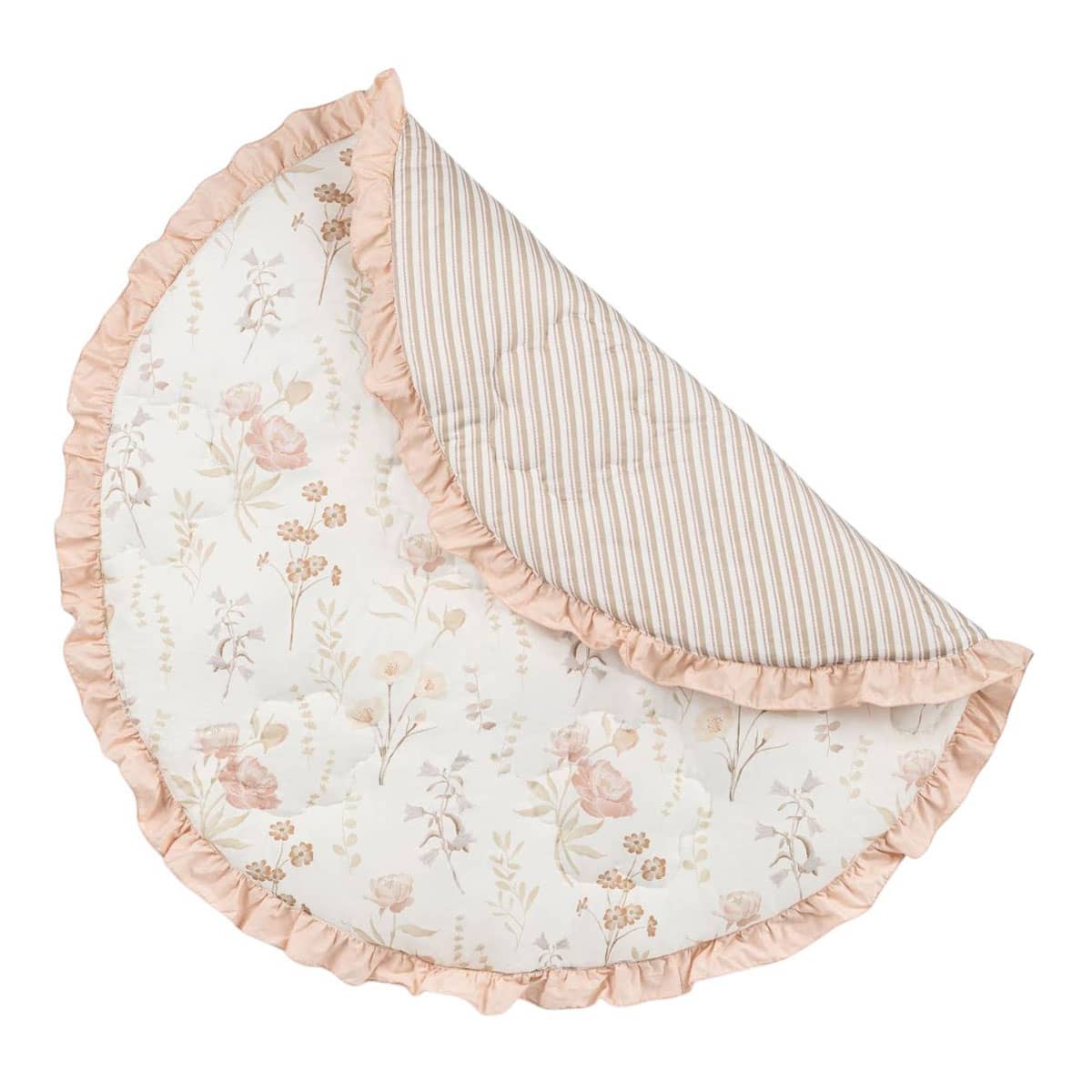 Crane Baby Quilted Baby Play Mat - Violet Floral Ruffle