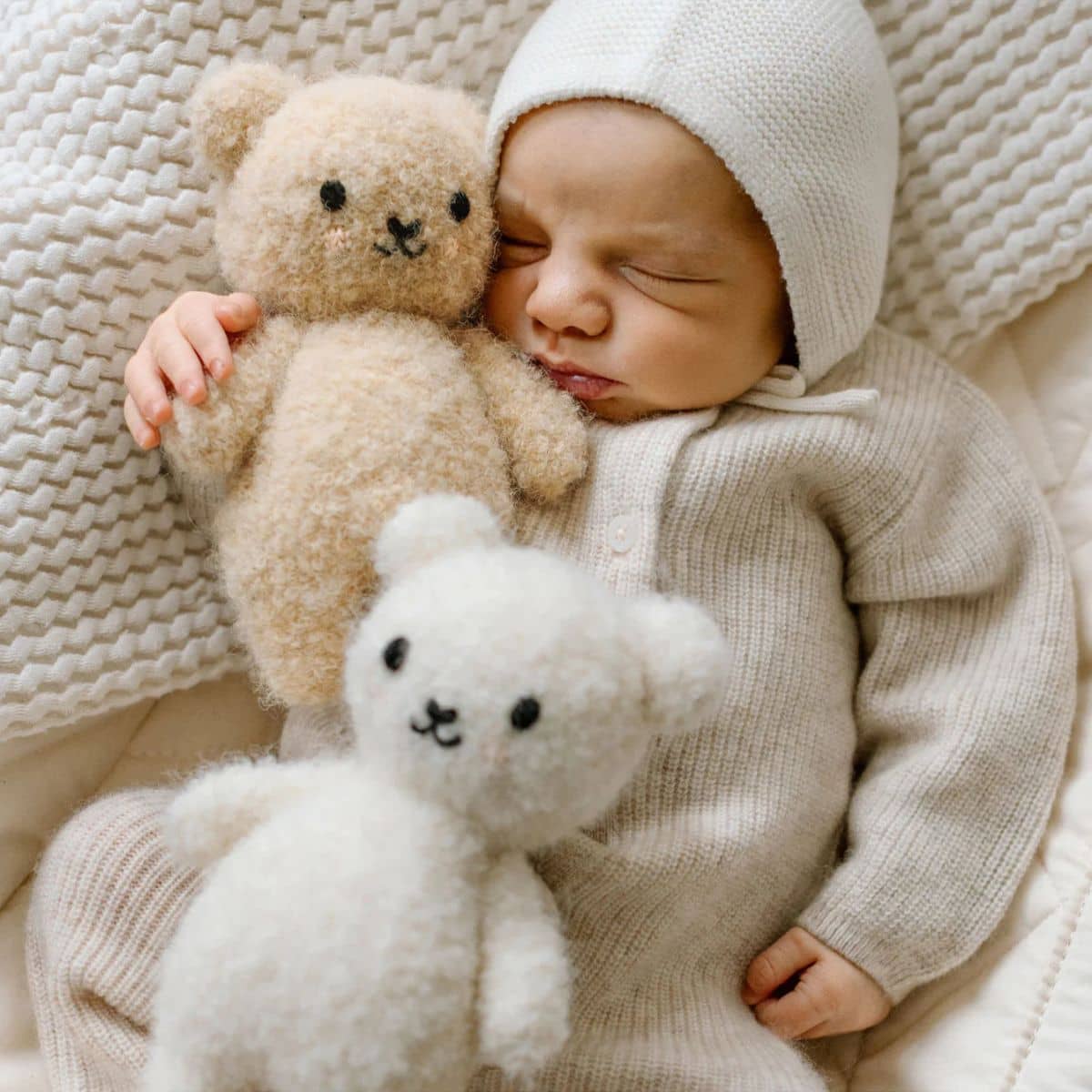 Cuddle + Kind Hand-Knit Doll - Baby Bouclé Bear (ivory)