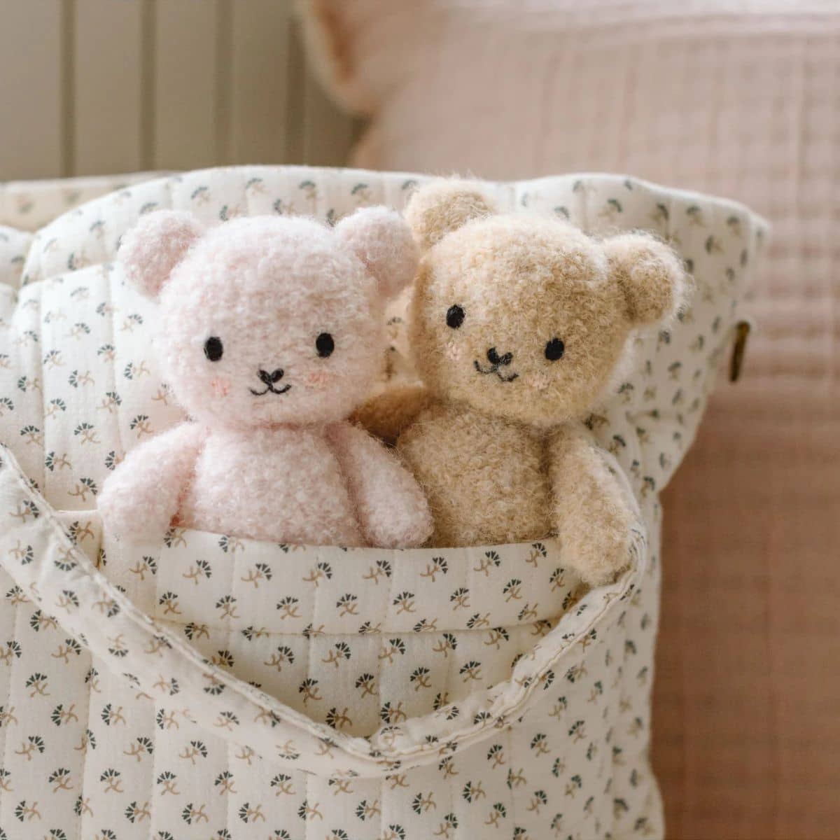 Cuddle + Kind Hand-Knit Doll - Baby Bouclé Bear (strawberry)