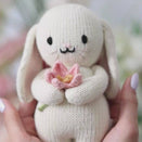 Cuddle + Kind Hand-Knit Doll - Baby Bunny (blooming tulip)