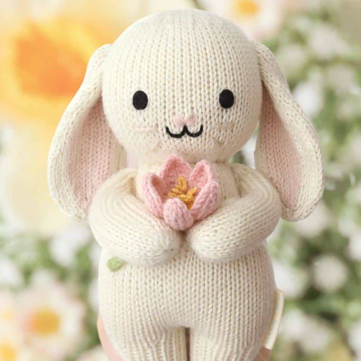 Cuddle + Kind Hand-Knit Doll - Baby Bunny (blooming tulip)