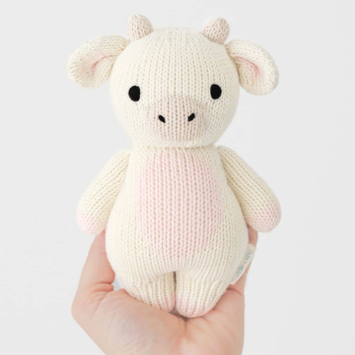 Cuddle + Kind Hand-Knit Doll - Baby Cow (Strawberry)